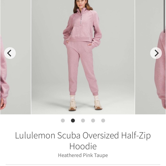 Lululemon scuba oversized half zip hoodie Heathered Pink Taupe Sz XS/S - Picture 4 of 10